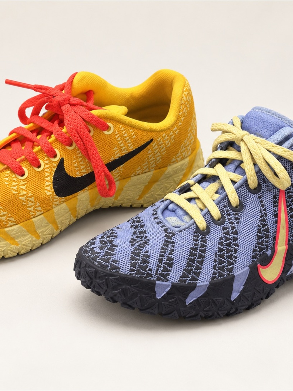 Nike Kids' Yellow & Blue Knit Performance Sneakers